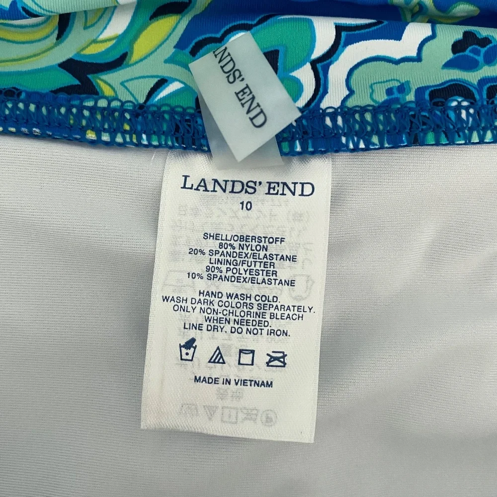 NWOT Lands End Turquoise Paisley Swim Skirt Sz 10 - Picture 6 of 6